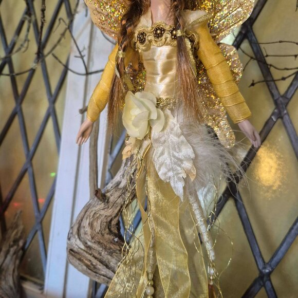 Vintage Gold & Yellow Fairy Ornament - Picture 4 of 15